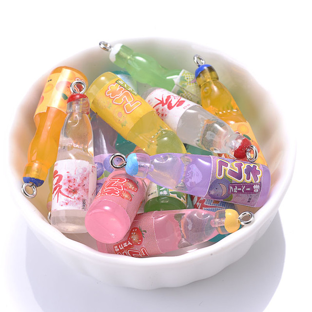 Mini Plastic Bottle Charms, Plastic Pendants Charms